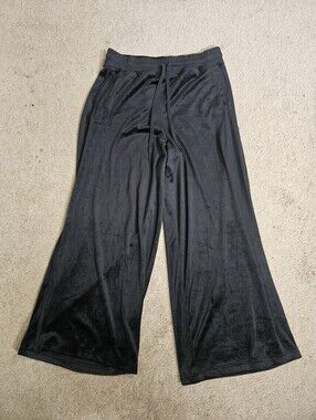 Aerie black velour wide leg sweatpants